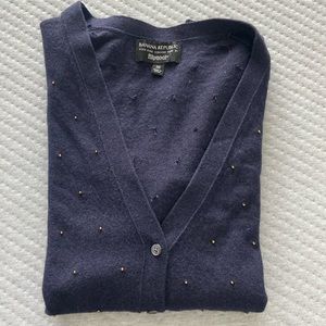 Banana Republic filpucci long navy cardigan gold beads size CS